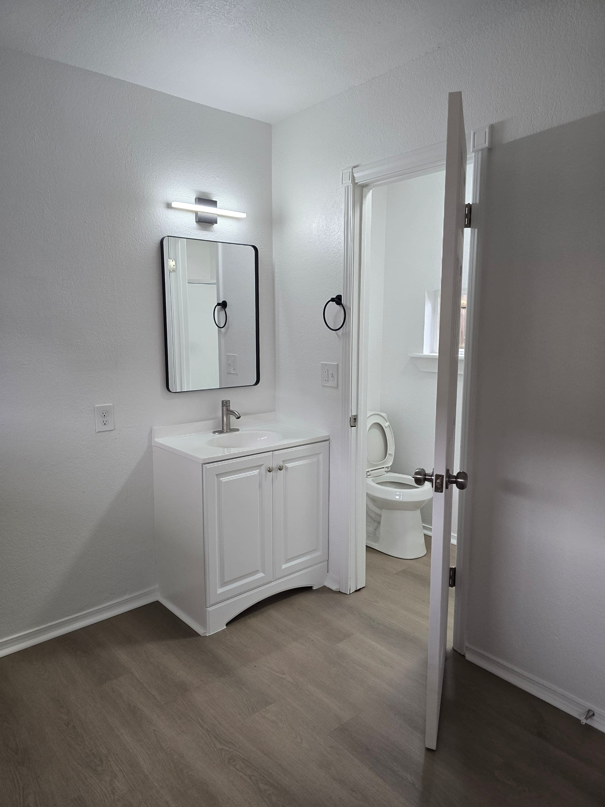 Updated one bedroom apartment bathroom vanity